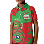 Rabbitohs NAIDOC Week 2026 Personalised Kid Polo Shirt 50 Years of Deadly Aboriginal Art