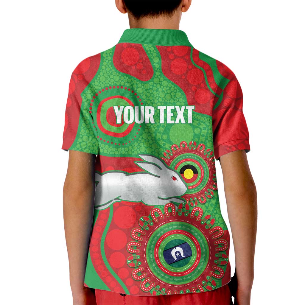 Rabbitohs NAIDOC Week 2026 Personalised Kid Polo Shirt 50 Years of Deadly Aboriginal Art