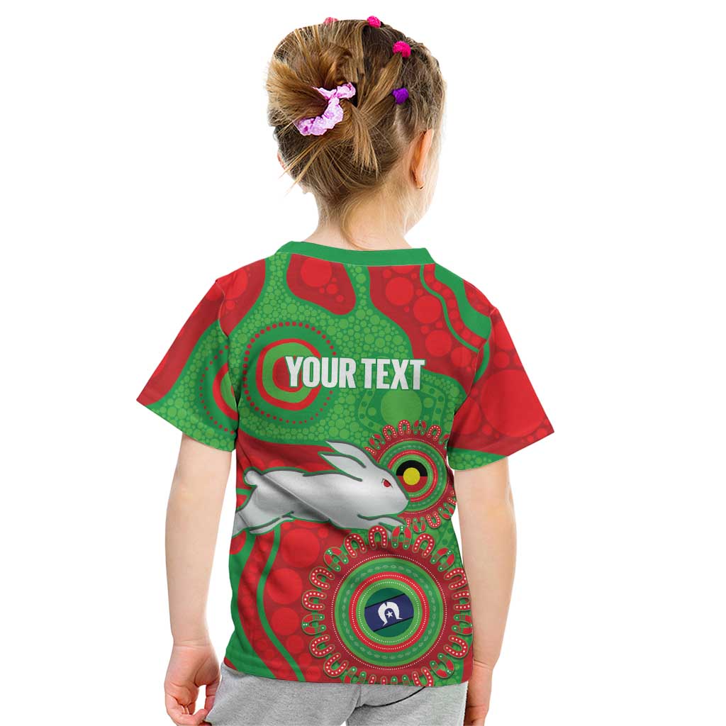 Rabbitohs NAIDOC Week 2026 Personalised Kid T Shirt 50 Years of Deadly Aboriginal Art