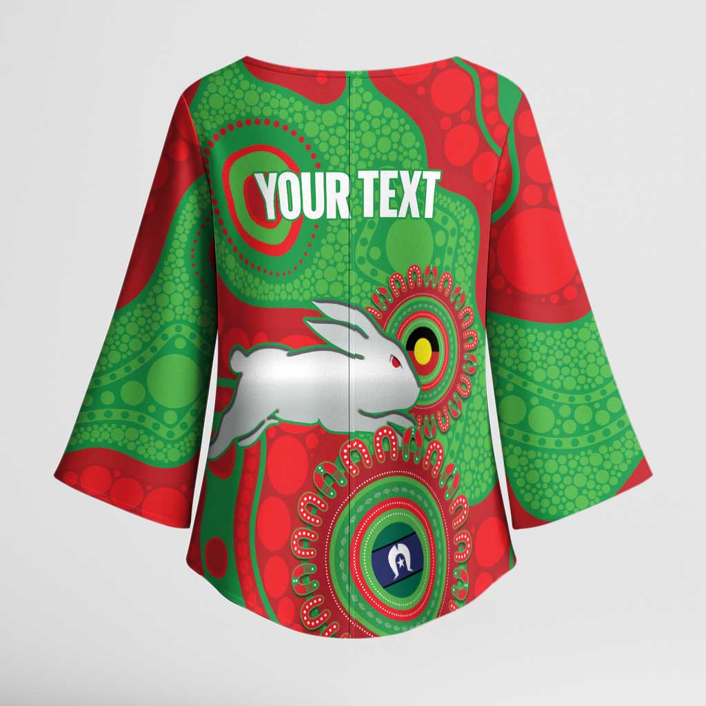Rabbitohs NAIDOC Week 2026 Personalised Kimono Sleeve Blouse 50 Years of Deadly Aboriginal Art