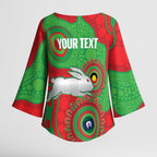 Rabbitohs NAIDOC Week 2026 Personalised Kimono Sleeve Blouse 50 Years of Deadly Aboriginal Art