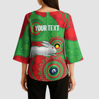 Rabbitohs NAIDOC Week 2026 Personalised Kimono Sleeve Blouse 50 Years of Deadly Aboriginal Art