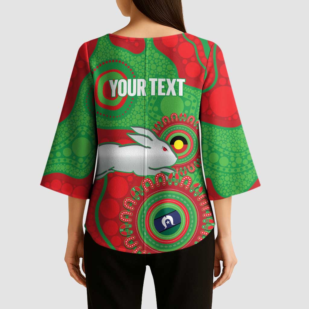 Rabbitohs NAIDOC Week 2026 Personalised Kimono Sleeve Blouse 50 Years of Deadly Aboriginal Art