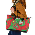 Rabbitohs NAIDOC Week 2026 Personalised Leather Tote Bag 50 Years of Deadly Aboriginal Art