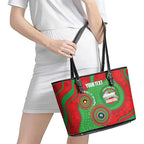Rabbitohs NAIDOC Week 2026 Personalised Leather Tote Bag 50 Years of Deadly Aboriginal Art