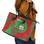 Rabbitohs NAIDOC Week 2026 Personalised Leather Tote Bag 50 Years of Deadly Aboriginal Art