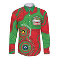 Rabbitohs NAIDOC Week 2026 Personalised Long Sleeve Button Shirt 50 Years of Deadly Aboriginal Art