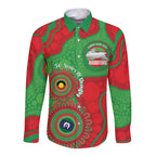 Rabbitohs NAIDOC Week 2026 Personalised Long Sleeve Button Shirt 50 Years of Deadly Aboriginal Art