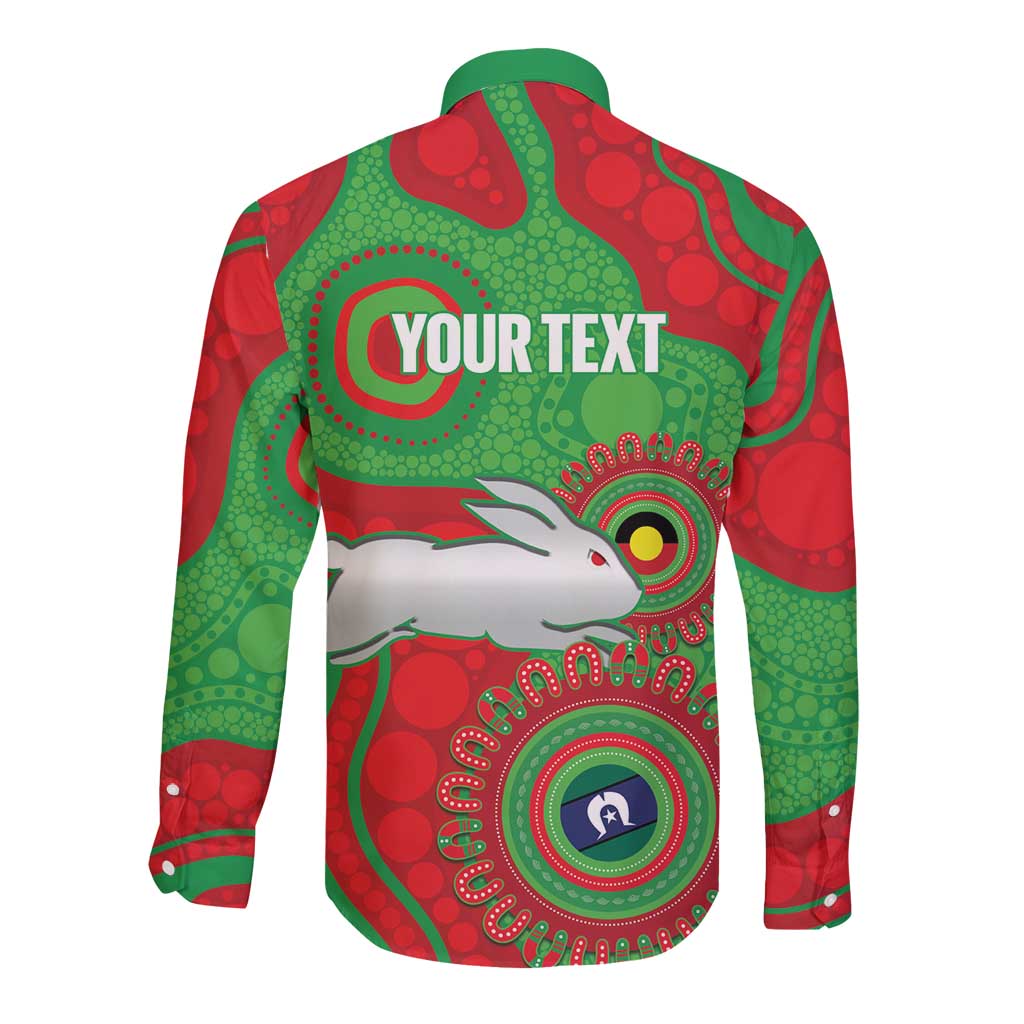 Rabbitohs NAIDOC Week 2026 Personalised Long Sleeve Button Shirt 50 Years of Deadly Aboriginal Art
