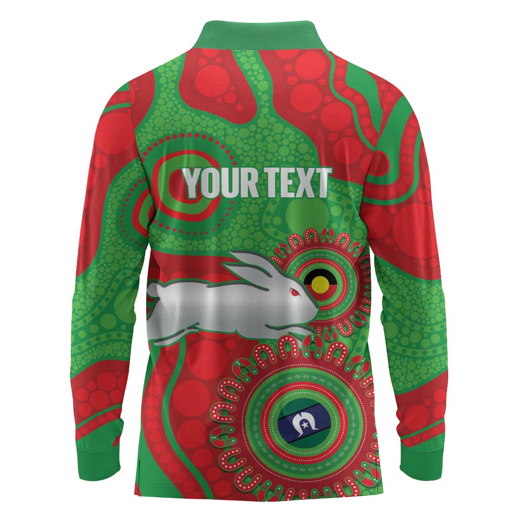Rabbitohs NAIDOC Week 2026 Personalised Long Sleeve Polo Shirt 50 Years of Deadly Aboriginal Art