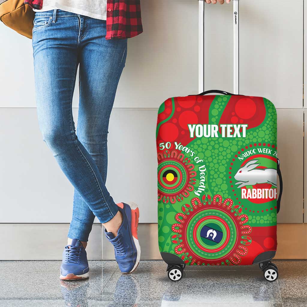 Rabbitohs NAIDOC Week 2026 Personalised Luggage Cover 50 Years of Deadly Aboriginal Art