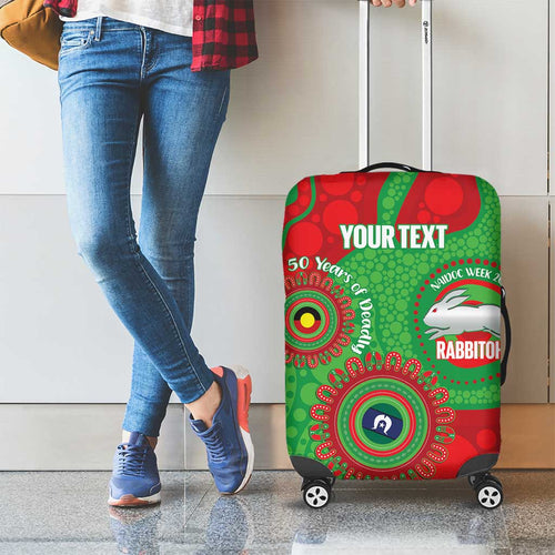 Rabbitohs NAIDOC Week 2026 Personalised Luggage Cover 50 Years of Deadly Aboriginal Art