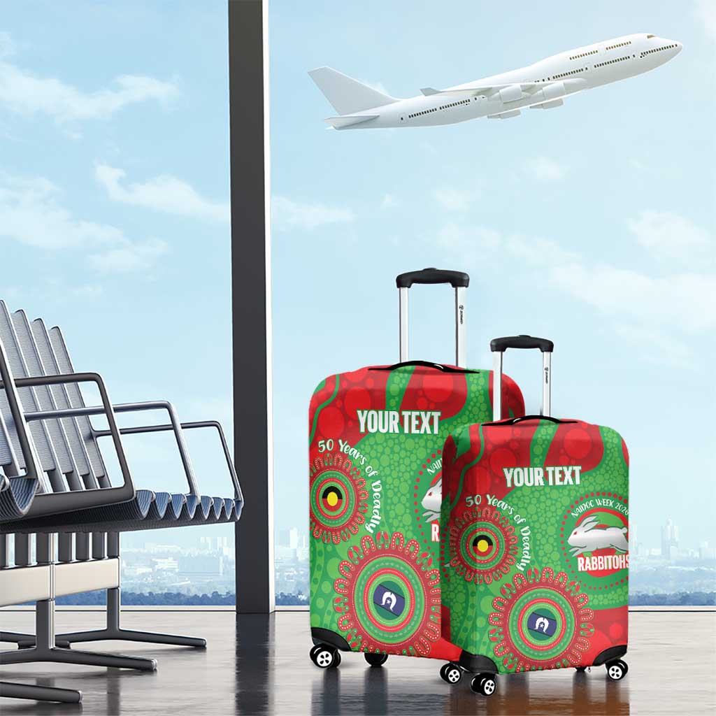 Rabbitohs NAIDOC Week 2026 Personalised Luggage Cover 50 Years of Deadly Aboriginal Art