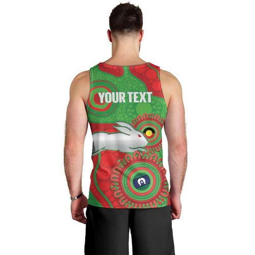 Rabbitohs NAIDOC Week 2026 Personalised Men Tank Top 50 Years of Deadly Aboriginal Art