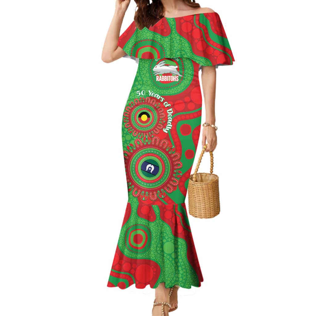 Rabbitohs NAIDOC Week 2026 Personalised Mermaid Dress 50 Years of Deadly Aboriginal Art