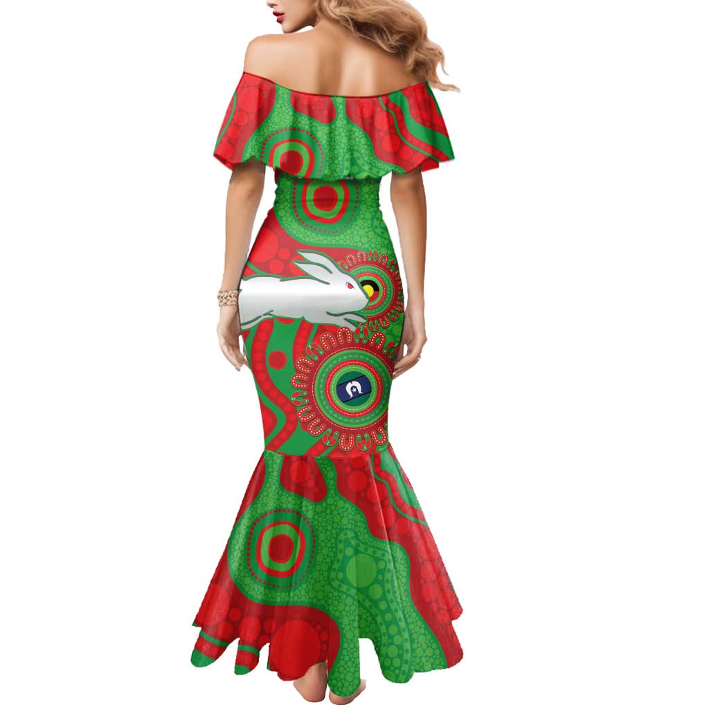 Rabbitohs NAIDOC Week 2026 Personalised Mermaid Dress 50 Years of Deadly Aboriginal Art
