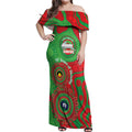Rabbitohs NAIDOC Week 2026 Personalised Off Shoulder Maxi Dress 50 Years of Deadly Aboriginal Art