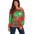 Rabbitohs NAIDOC Week 2026 Personalised Off Shoulder Sweater 50 Years of Deadly Aboriginal Art