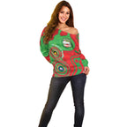Rabbitohs NAIDOC Week 2026 Personalised Off Shoulder Sweater 50 Years of Deadly Aboriginal Art