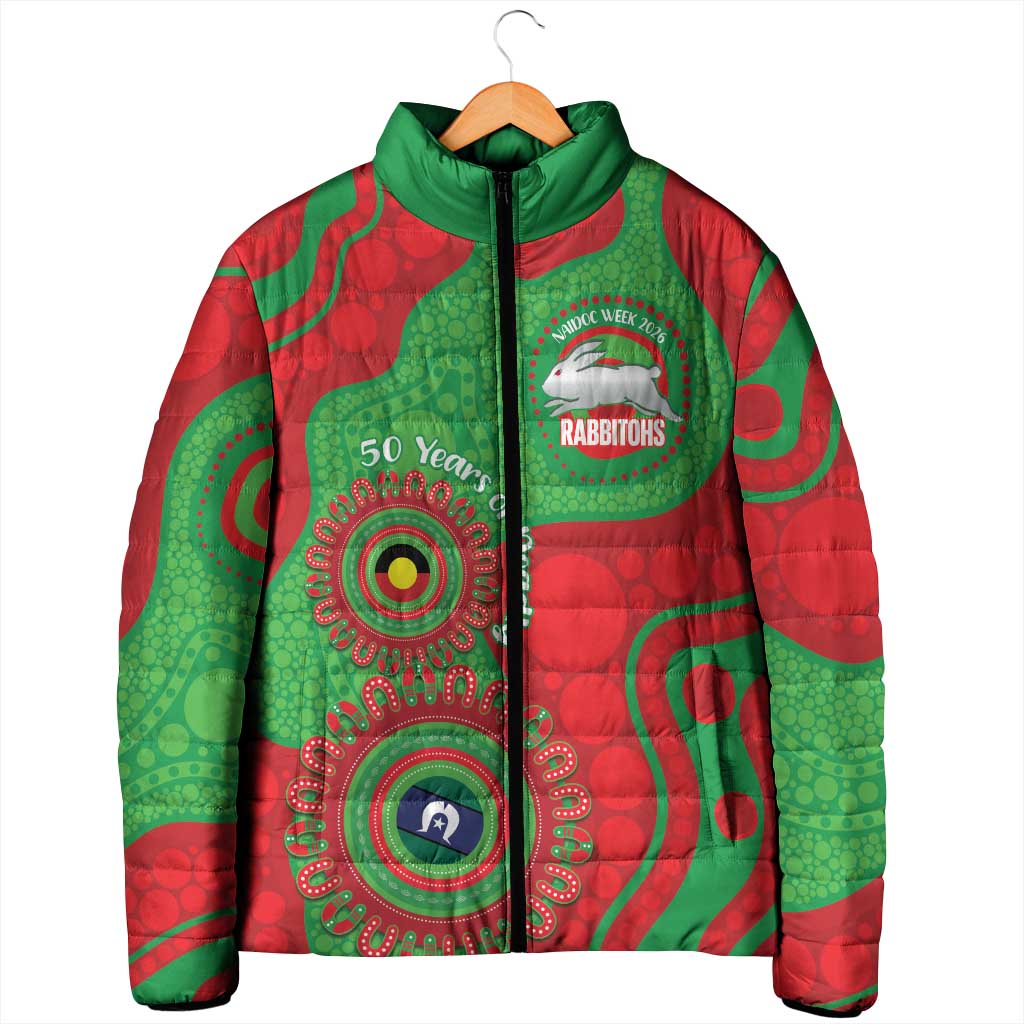 Rabbitohs NAIDOC Week 2026 Personalised Padded Jacket 50 Years of Deadly Aboriginal Art