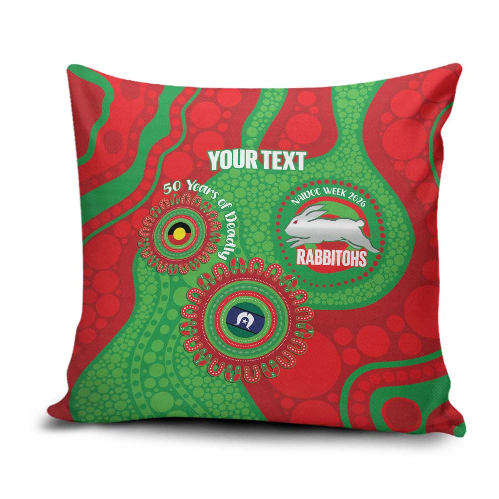 Rabbitohs NAIDOC Week 2026 Personalised Pillow Cover 50 Years of Deadly Aboriginal Art