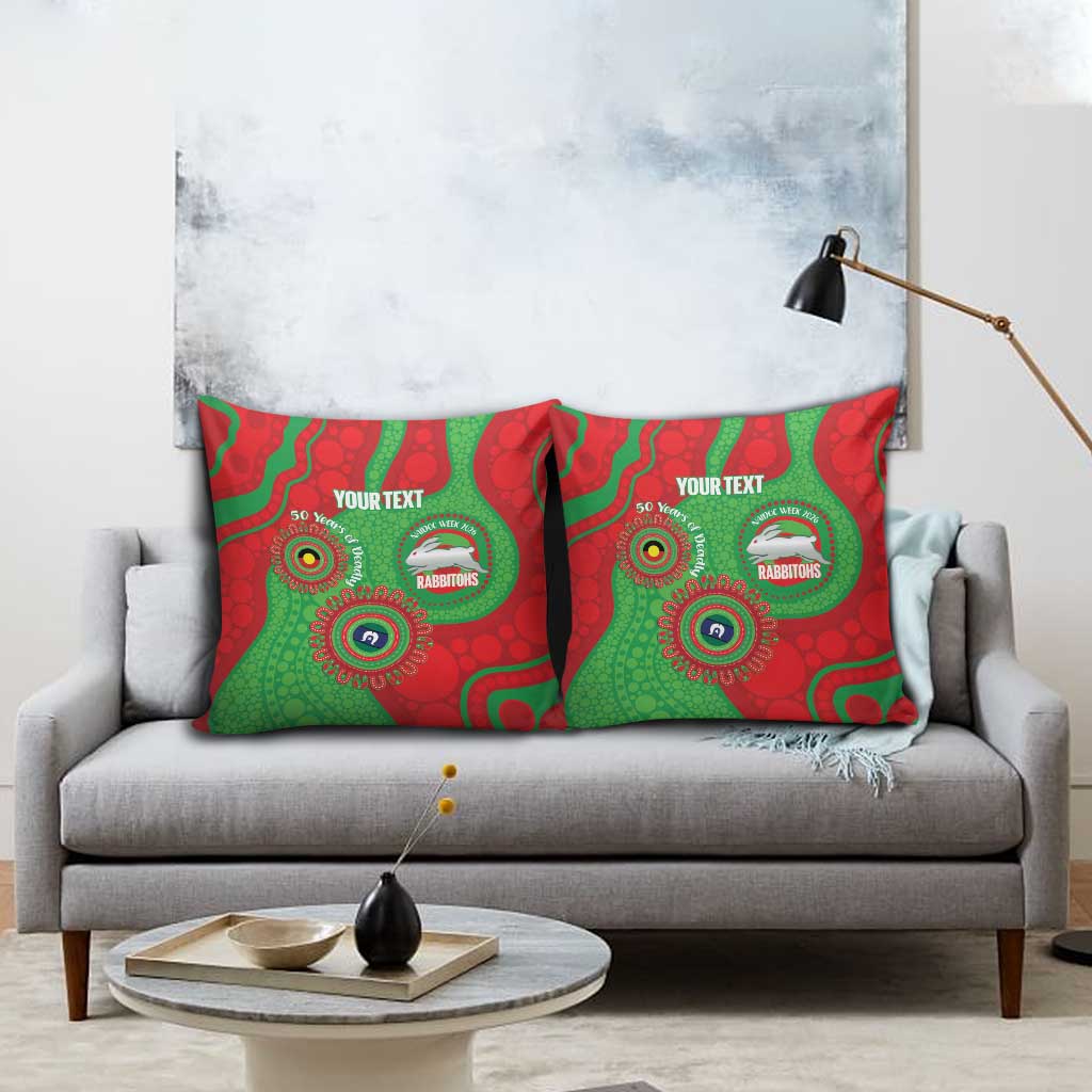 Rabbitohs NAIDOC Week 2026 Personalised Pillow Cover 50 Years of Deadly Aboriginal Art