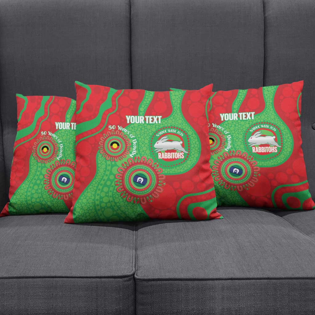Rabbitohs NAIDOC Week 2026 Personalised Pillow Cover 50 Years of Deadly Aboriginal Art