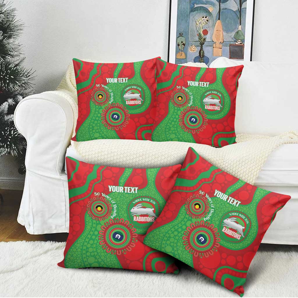 Rabbitohs NAIDOC Week 2026 Personalised Pillow Cover 50 Years of Deadly Aboriginal Art
