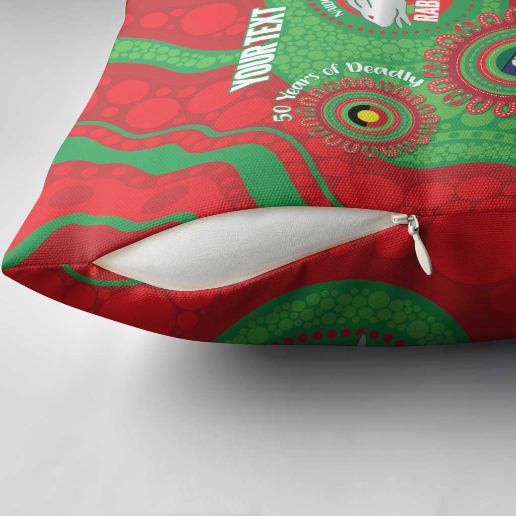 Rabbitohs NAIDOC Week 2026 Personalised Pillow Cover 50 Years of Deadly Aboriginal Art
