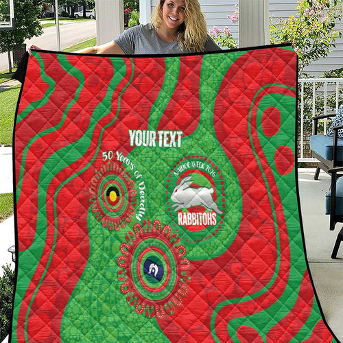 Rabbitohs NAIDOC Week 2026 Personalised Quilt 50 Years of Deadly Aboriginal Art