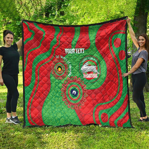 Rabbitohs NAIDOC Week 2026 Personalised Quilt 50 Years of Deadly Aboriginal Art