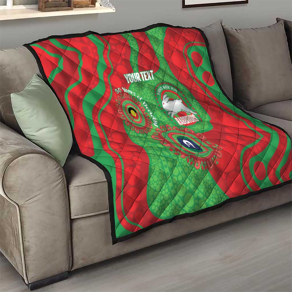 Rabbitohs NAIDOC Week 2026 Personalised Quilt 50 Years of Deadly Aboriginal Art