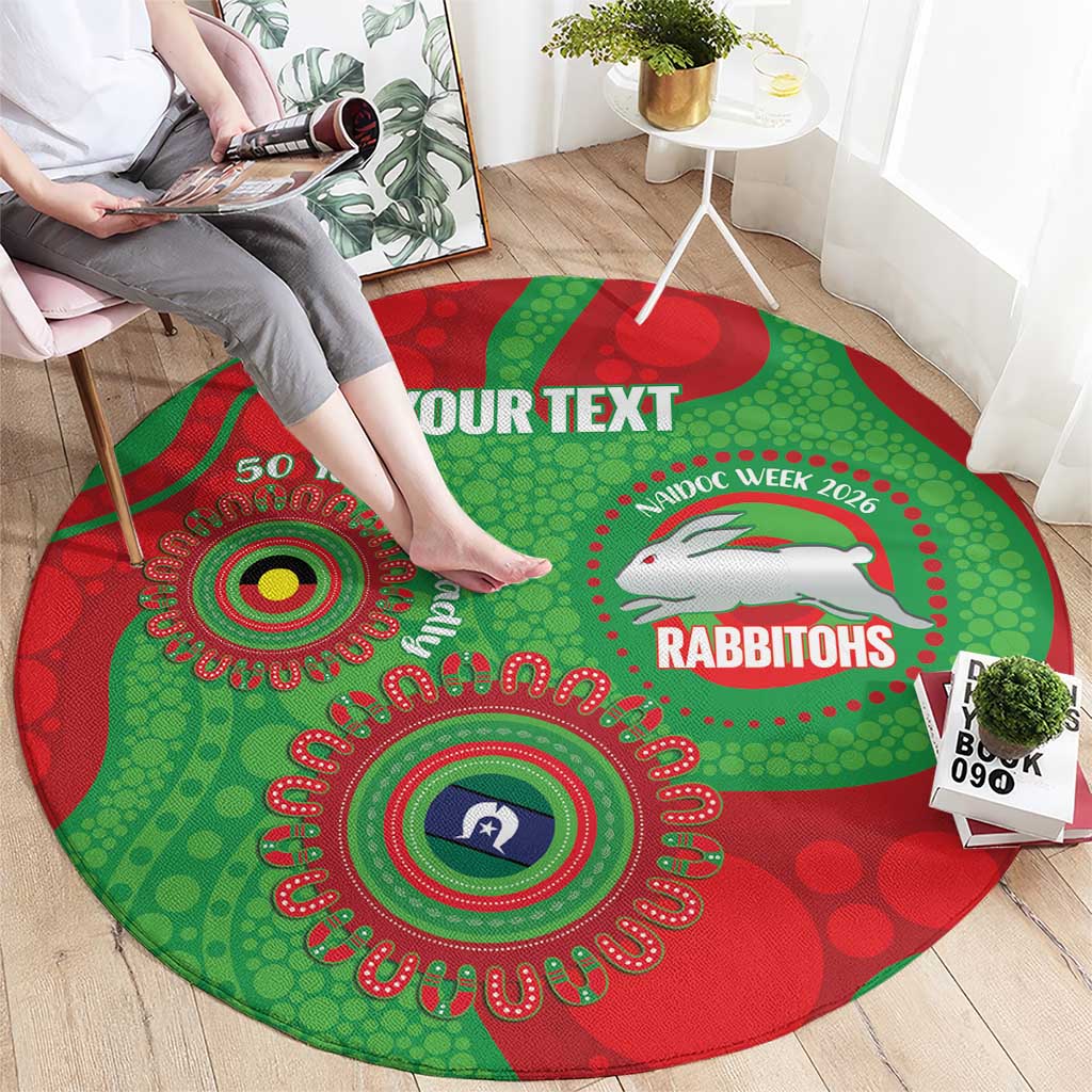 Rabbitohs NAIDOC Week 2026 Personalised Round Carpet 50 Years of Deadly Aboriginal Art