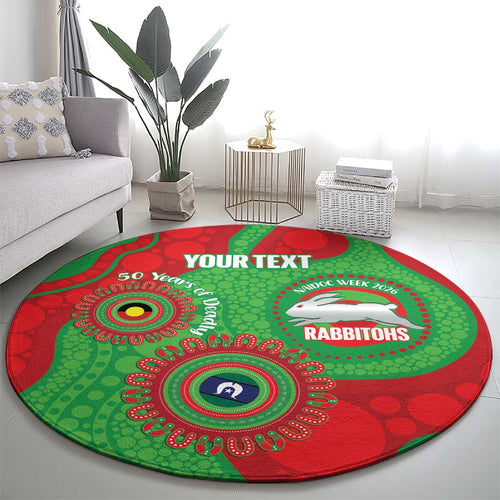Rabbitohs NAIDOC Week 2026 Personalised Round Carpet 50 Years of Deadly Aboriginal Art
