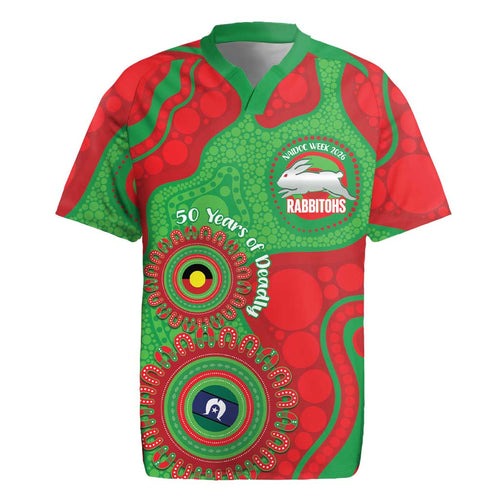 Rabbitohs NAIDOC Week 2026 Personalised Rugby Jersey 50 Years of Deadly Aboriginal Art