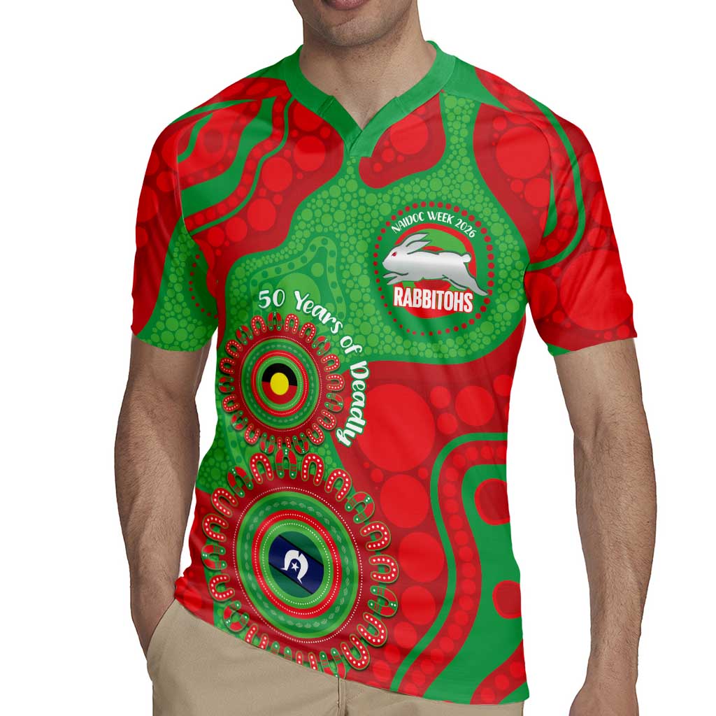 Rabbitohs NAIDOC Week 2026 Personalised Rugby Jersey 50 Years of Deadly Aboriginal Art