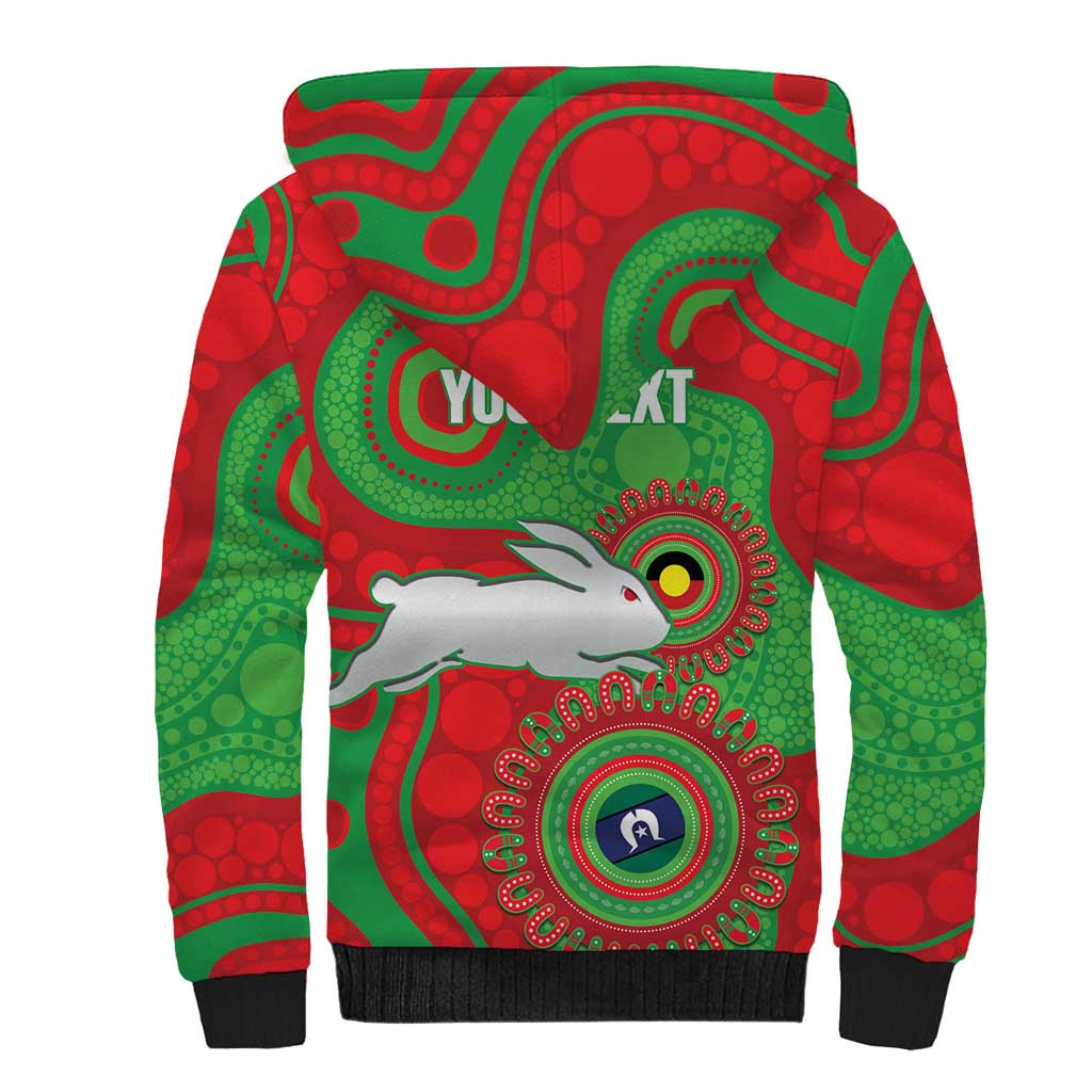 Rabbitohs NAIDOC Week 2026 Personalised Sherpa Hoodie 50 Years of Deadly Aboriginal Art