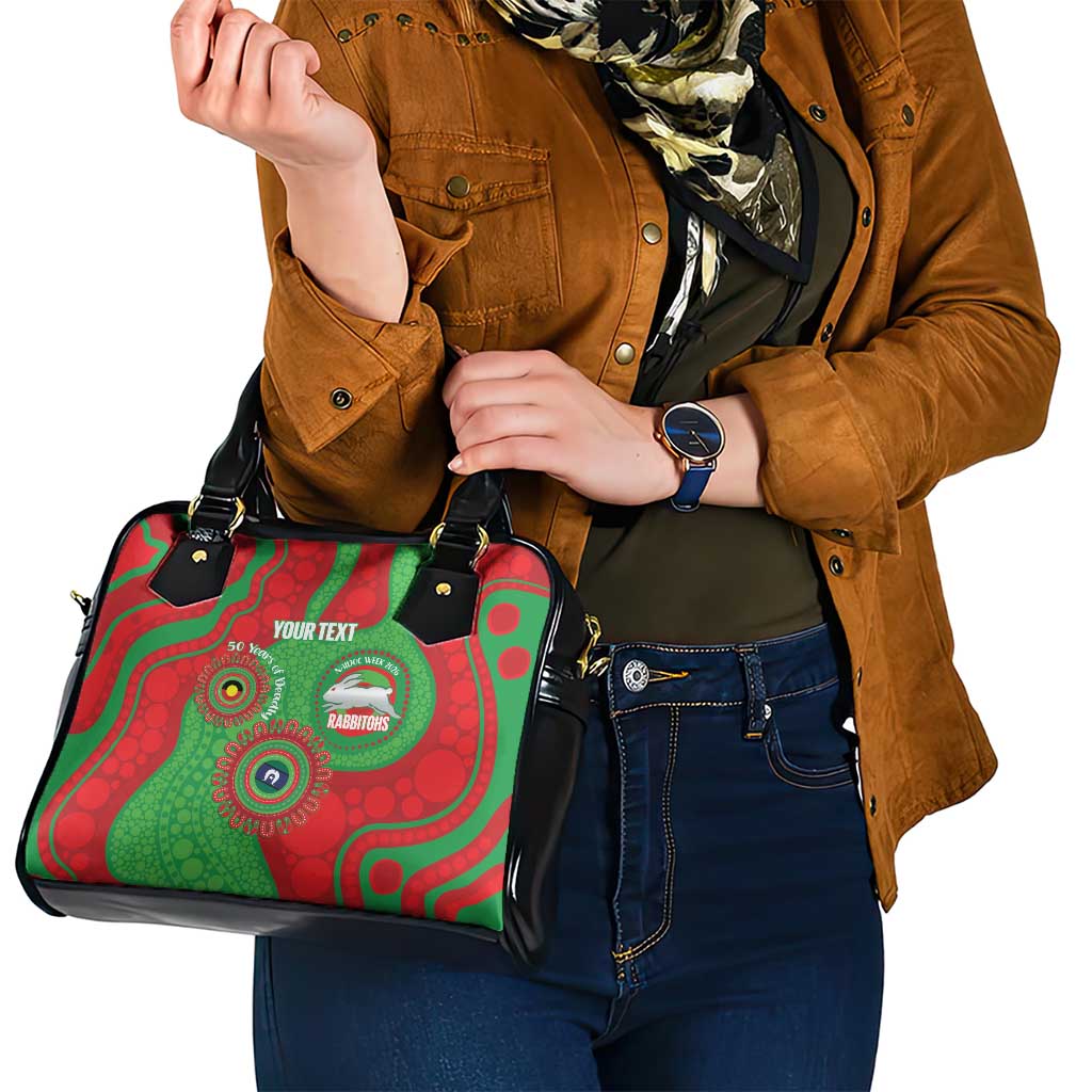 Rabbitohs NAIDOC Week 2026 Personalised Shoulder Handbag 50 Years of Deadly Aboriginal Art