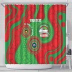 Rabbitohs NAIDOC Week 2026 Personalised Shower Curtain 50 Years of Deadly Aboriginal Art
