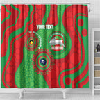 Rabbitohs NAIDOC Week 2026 Personalised Shower Curtain 50 Years of Deadly Aboriginal Art