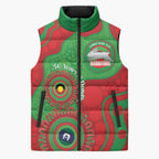 Rabbitohs NAIDOC Week 2026 Personalised Sleeveless Puffer Jacket 50 Years of Deadly Aboriginal Art