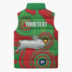 Rabbitohs NAIDOC Week 2026 Personalised Sleeveless Puffer Jacket 50 Years of Deadly Aboriginal Art