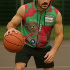 Rabbitohs NAIDOC Week 2026 Personalised Sleeveless Zip Hoodie 50 Years of Deadly Aboriginal Art