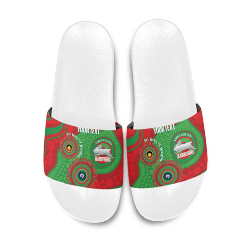 Rabbitohs NAIDOC Week 2026 Personalised Slide Sandals 50 Years of Deadly Aboriginal Art