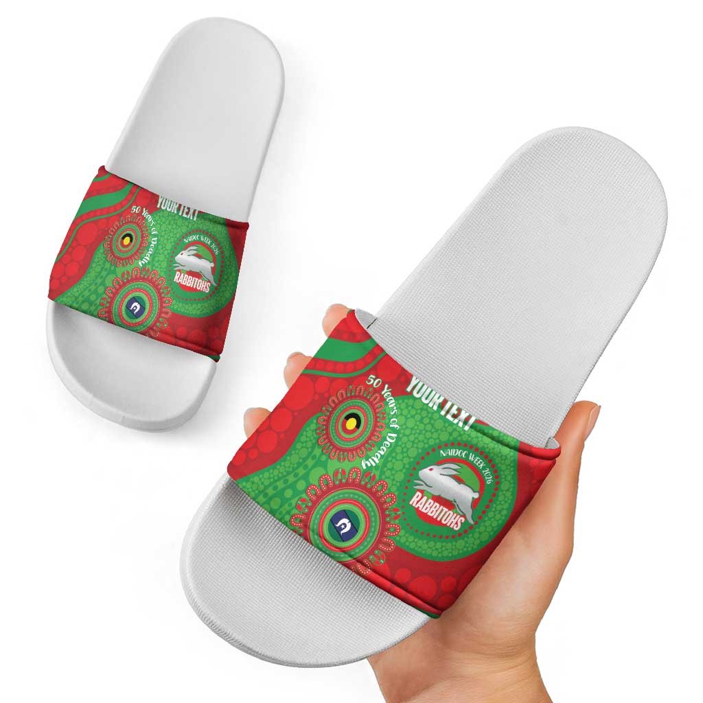 Rabbitohs NAIDOC Week 2026 Personalised Slide Sandals 50 Years of Deadly Aboriginal Art