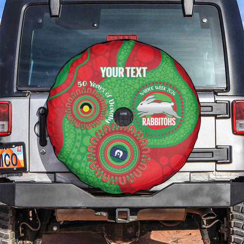 Rabbitohs NAIDOC Week 2026 Personalised Spare Tire Cover 50 Years of Deadly Aboriginal Art
