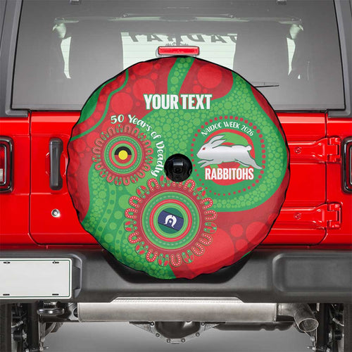 Rabbitohs NAIDOC Week 2026 Personalised Spare Tire Cover 50 Years of Deadly Aboriginal Art
