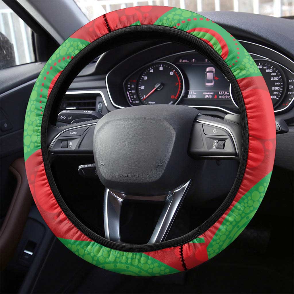 Rabbitohs NAIDOC Week 2026 Steering Wheel Cover 50 Years of Deadly Aboriginal Art