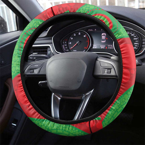 Rabbitohs NAIDOC Week 2026 Steering Wheel Cover 50 Years of Deadly Aboriginal Art