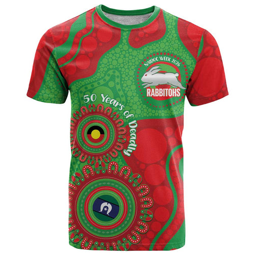 Rabbitohs NAIDOC Week 2026 Personalised T Shirt 50 Years of Deadly Aboriginal Art